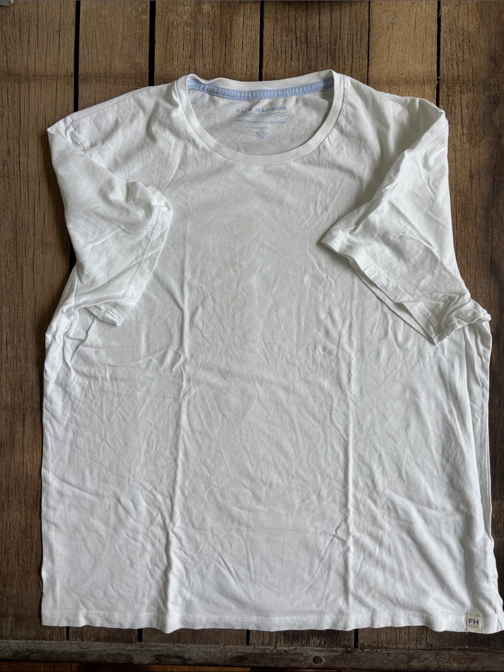Fair Harbor Men's XL White cotton Crew Neck T‑Shirt
